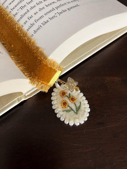 Lady of letters embroidered bookmark