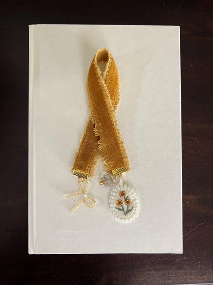 Lady of letters embroidered bookmark